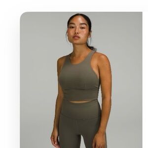 Lululemon Wunder Train Longline Bra -Medium Support C/D Cup -Size 6 -Carob brown